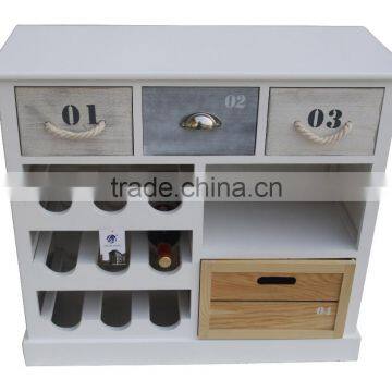 Heze Vintage Rustic Furniture Wood With Willow Basket photo-2