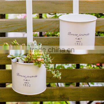 Hanging Flower Pots Large Metal Bucket Flower Holder Garden/Balcony Planter photo-3