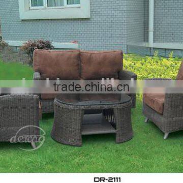 home outdoor living room furniture PE rattan/wicker sofa set furniture in lobby