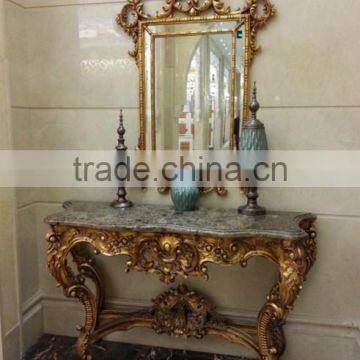 Baroque Style Living Room Furniture Set Console Desk With Marble Top photo-6