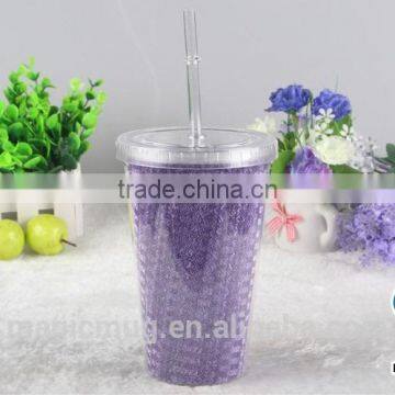16 oz Double Wall Clear Acrylic Tumblers With Straw photo-5