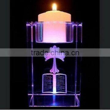 laser engrave crystal candle holders