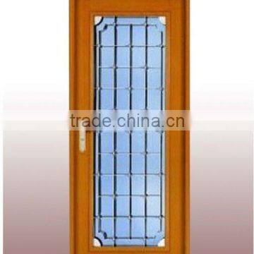 Eco-friendly glass insert wood interior door