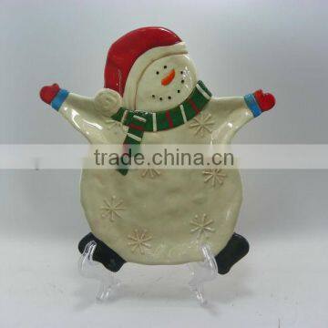 Newest Snowman Ceramic Plate