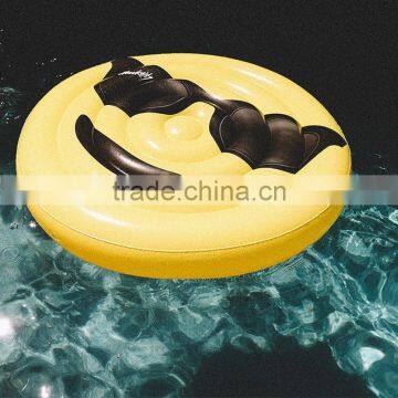 2017 Hot Selling Leasure Giant Yellow Emoji Inflatable Pool Float Outdoor Swiming Raft Water Party Lounge for Kids and Adults photo-2