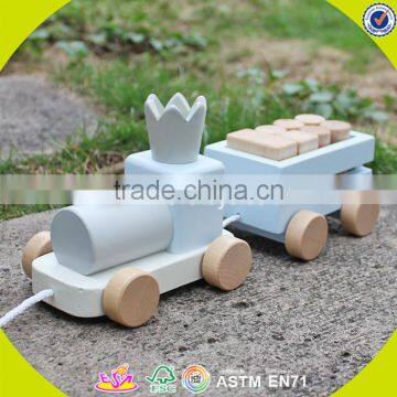 2017 wholesale wooden pull toys for toddlers funny train wooden pull toys for toddlers best pull toys for toddlers W05C075