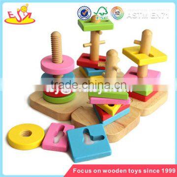 wholesale colorful wooden sort and stack toy intelligence wooden sort and stack toy W11C001