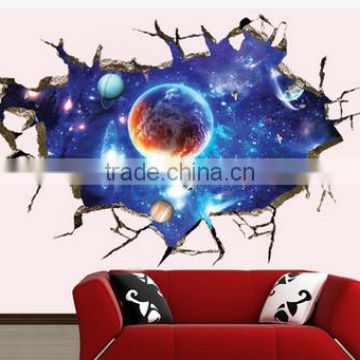 Space and Planets design Adhesive 3D Wall paper , Wall sticker