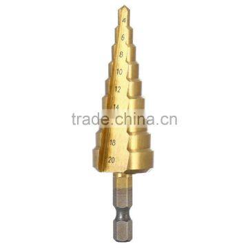 Hex Shank Straight Flute Tin Coated 3 Pieces HSS Step Drill Set Hole Cutter photo-5