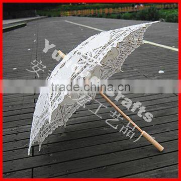 Handmade Ivory Battenburg Lace Parasols photo-3
