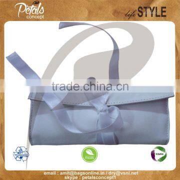 Jewelery Folder With Polysilk Ribbon Closure - Made From PU - Three Fold Design photo-3