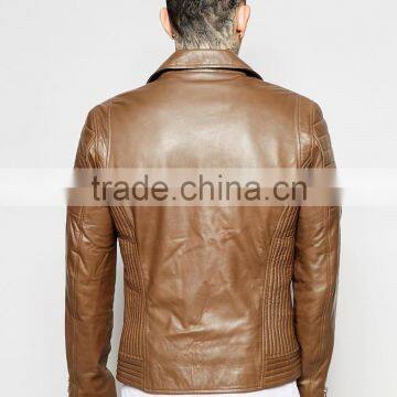 Brown Leather Motorbike Jacket photo-2