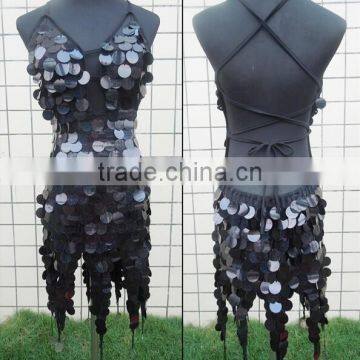 Wholesale Cheap Women Sexy Sequin Short Ballroom Latin Dance Dress for Competition