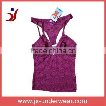 sexy night wear nightdress purple lace sexy nightdress transparent women nightdress (accept OEM)