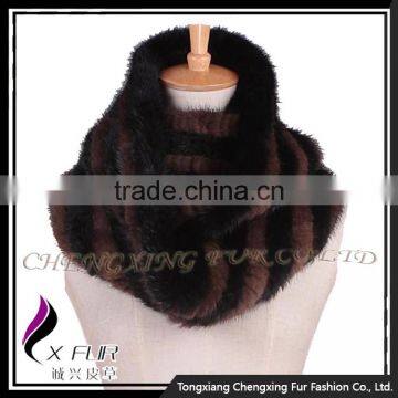 CX-S-170C 2017 Winter Fashion Accessories Knitted Snood Scarf Mink Fur Scarf photo-6