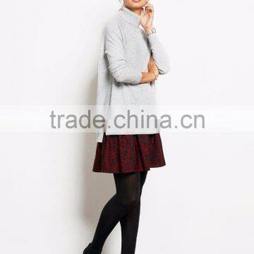 Unique Collar Long Line Cut Fashion Korean Sweaters Knitting Women Sweatshirt photo-2