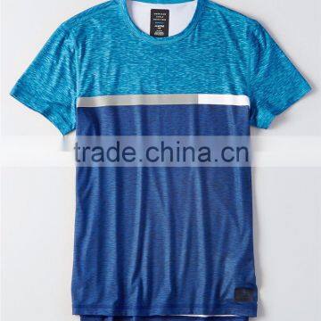 MGOO Sport Wear Dri Fit T Shirts Wholesale Polyester Spandex Color Block T-shirts For Men photo-3