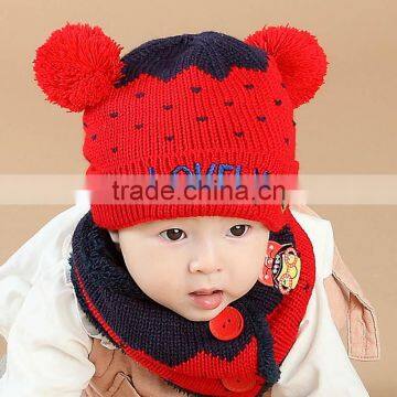 TC17001 Hot Sales Cute Baby Pom Pom Hat New Fashion Winter Warm Knitting Pattern Baby Beanie Hat photo-5