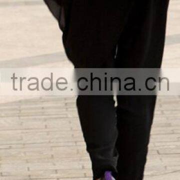 Runwaylover EY0619P Plus Size Clothing Full Length Trousers Women Casual Elastic Waist Chiffon Harem Pants photo-3