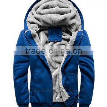 Fashion zipper-up hoodie soft sweatshirt with coral fleece