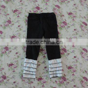 2017 Spring New Designs Baby Girls Comfortable Pants Kids Girls Cotton Capris White And Black Style