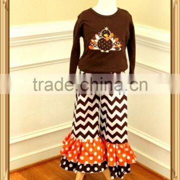 Thanksgiving chevron outfits girls remake boutique outfits turkey embroidered thanksgiving clothing set