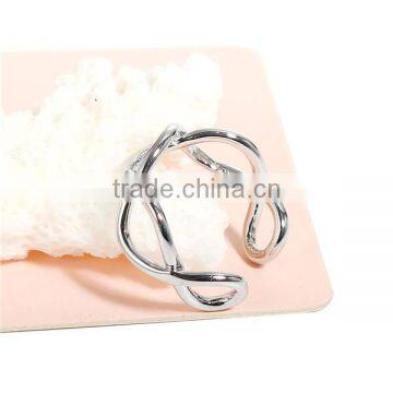 Copper Open Rings Silver Tone Hollow Marquise photo-2