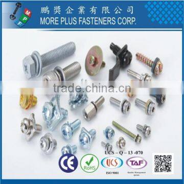 Taiwan Philip Pan Head Soft Machine Screw With Header Point SEMS With Double Washer External Tooth Washer and Flat Washer