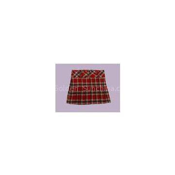 Full size girls short plaid skirts junior school uniform in Red