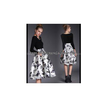 Beatiful Bodycon Knitting Fabric Blouse And Skirt A9075
