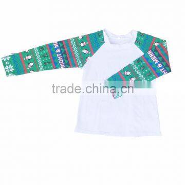 2017 fashion ruffle raglan tshirt kids icing Christmas toddler shirt