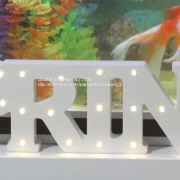 2017 New Products battery operated wedding light decor wooden led light wooden letters lighting