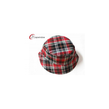 Women`s Classical Red Checks Pattern Printing Fisherman Bucket Hat