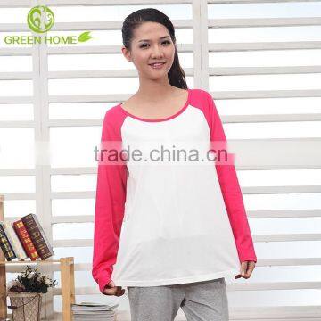 OEM&ODM maternity clothes fashion design blue white striped pajamas