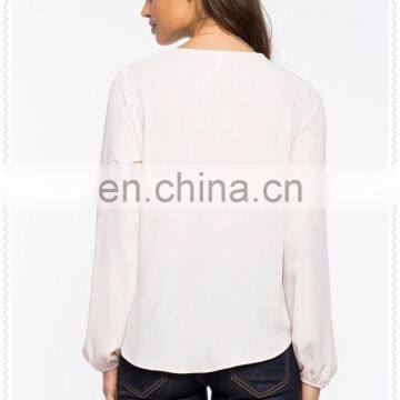 New Arrival Chinese v Neck Blouse for Girl Fashion Designs Wholesale photo-3