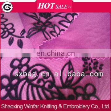 shaoxing winfar DTY flocked velvet textile printed knitted scuba fabric for garment