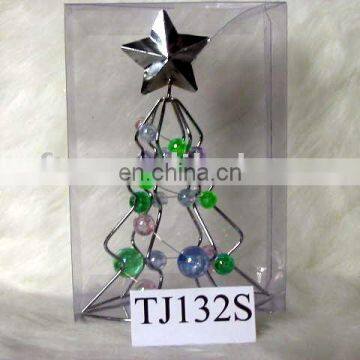 christmas iron tree with beads/iron Christmas tree /electroplating xmas tree