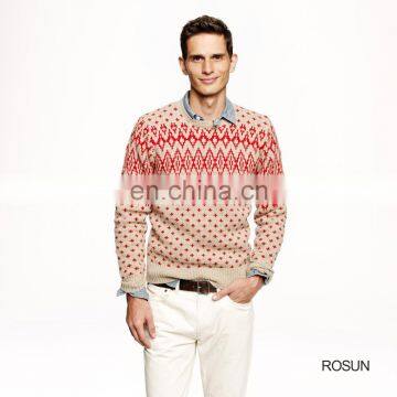 Mens Warm Wool Diamond Pattern Christmas sweater