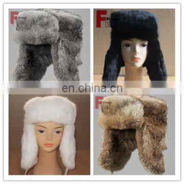 top quality rabbit fur hat winter hat and caps with earflaps