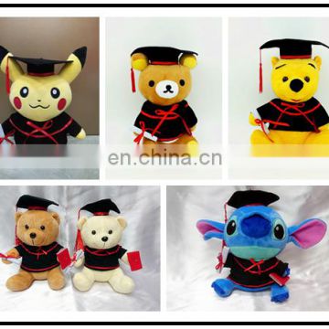 2017 latest graduation plush toys 12 inch teddy bear toys bear toys with hat for friends