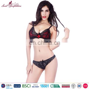 hot sexy ladies sex underwear black lace erotic lingerie sexy bra t-back set bulk lingerie wholesale