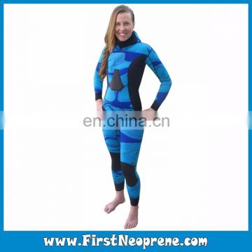 Factory Custom Design Style Womens Camo 7mm Two Piece Spearfishing Wetsuit Hunter Set