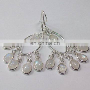 Speculative Chandelier Moonstone Earring 925 Sterling Silver Jewelry Manufacturer Wholesale Silver Jewelry ROYAL EXPORT JEWELRY