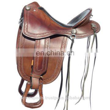 trail saddle - WESTERN TRAIL HORSE BLACK LEATHER SADDLE