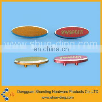 Colorful tiny sand blasted extrusion metal brand logo label