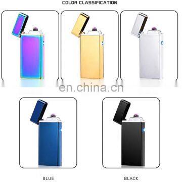 Popular Personality Metal Lighters Crossing Double Arc Pulse USB Lighters