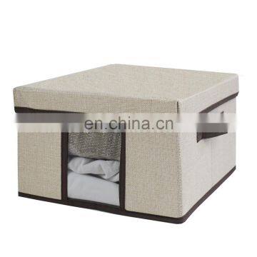 Stationary portable fabric storage boxes non woven fabric storage box Aufbewahrungskiste  with transparent window