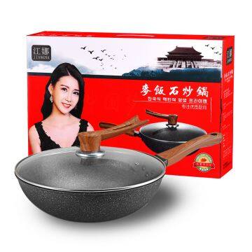 Full screen wok Energy gathering honeycomb frying pan Uncoated stainless steel pot wholesales medical stone good for digestion