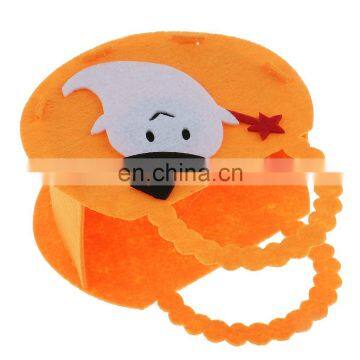 New Customized Printed Felt Trick Treat Tote Bags Halloween Felt Pumpkin Candy Bag photo-3