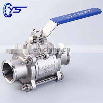 Quick-install Clamp Sanitary Floating Ball Valve With Handle